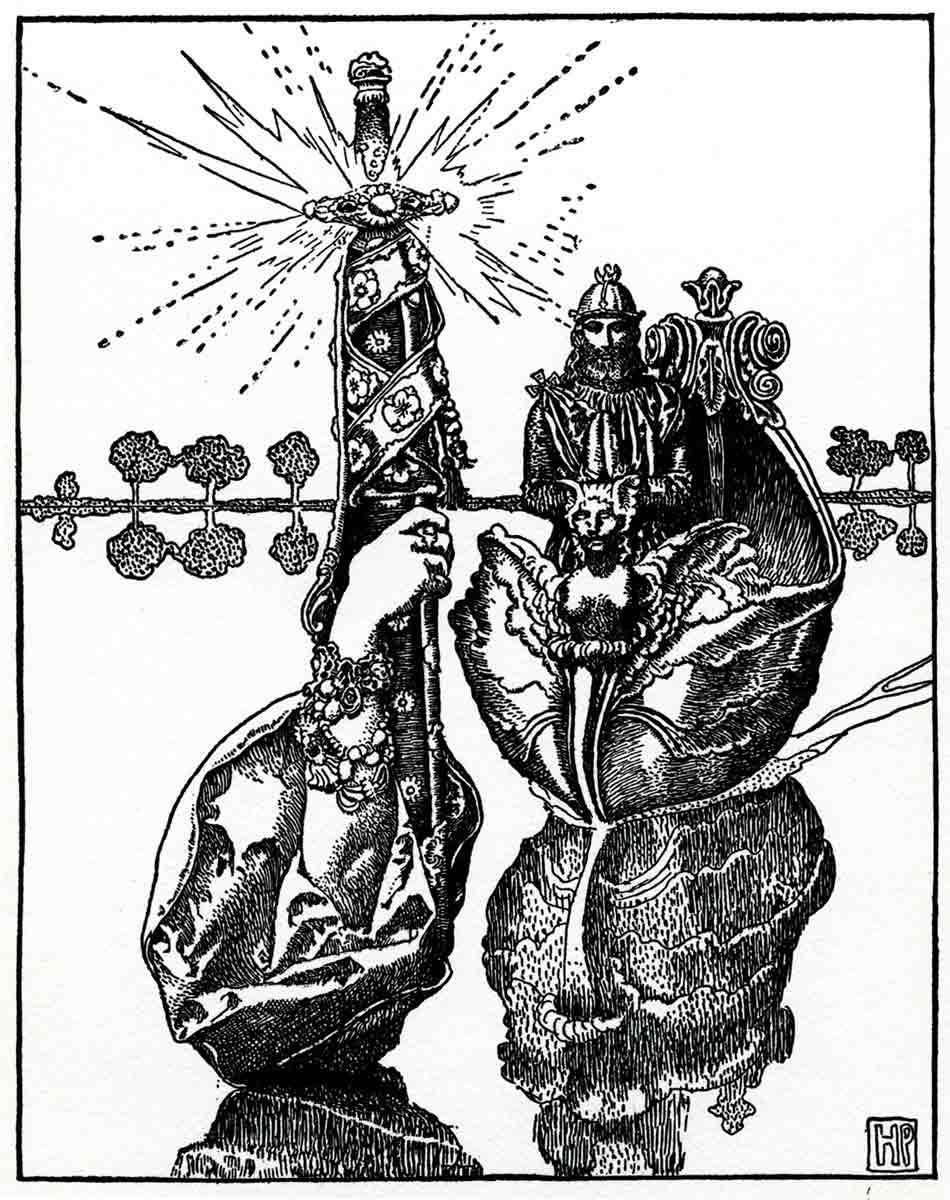 king arthur excalibur sword howard pyle