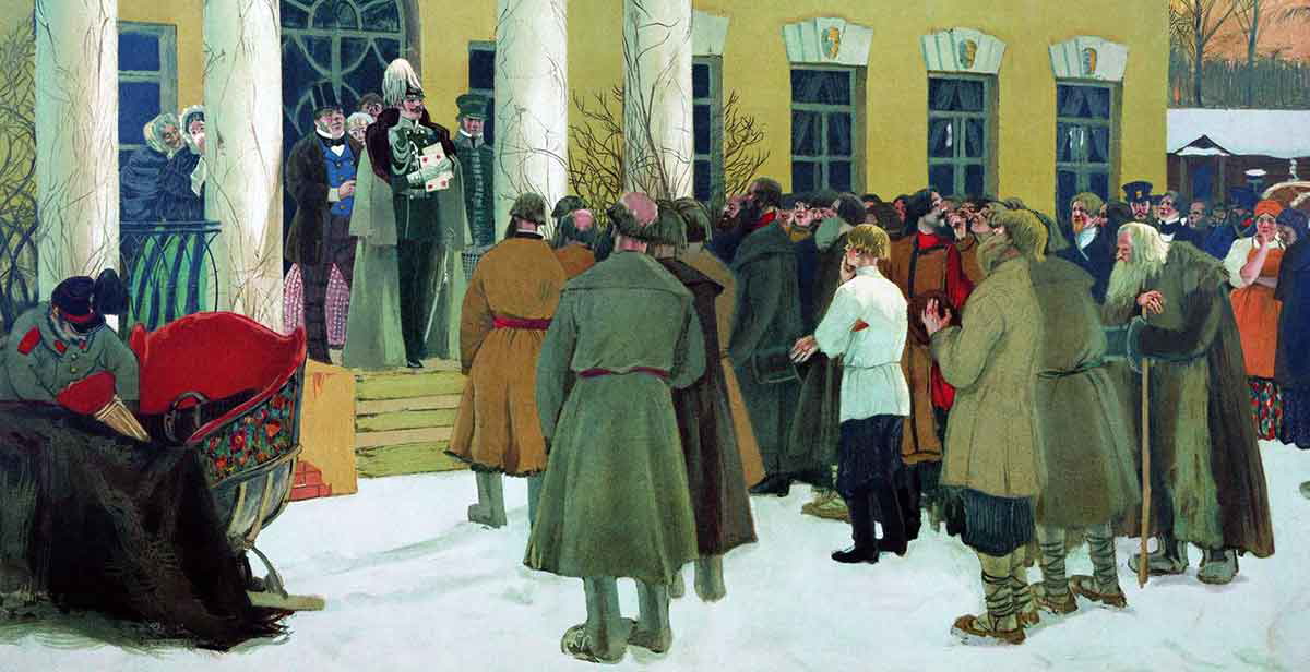 kustodiev liberation serfs wikimedia