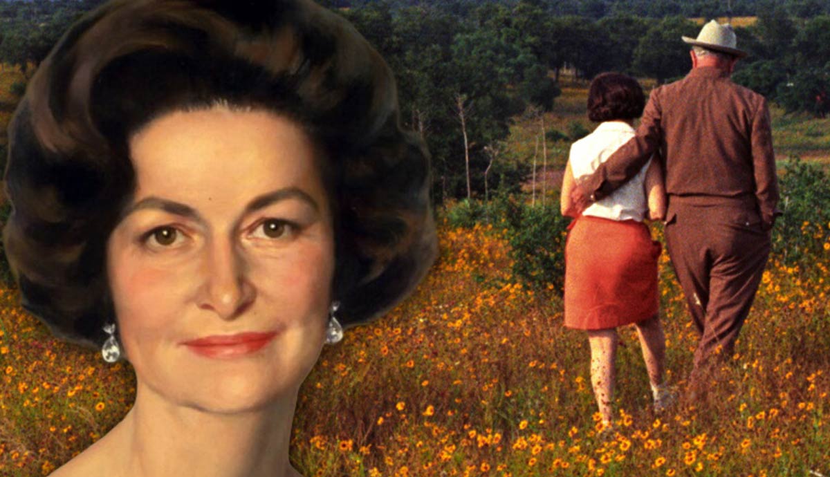 Lady Bird Johnson portrait and wildflower walk
