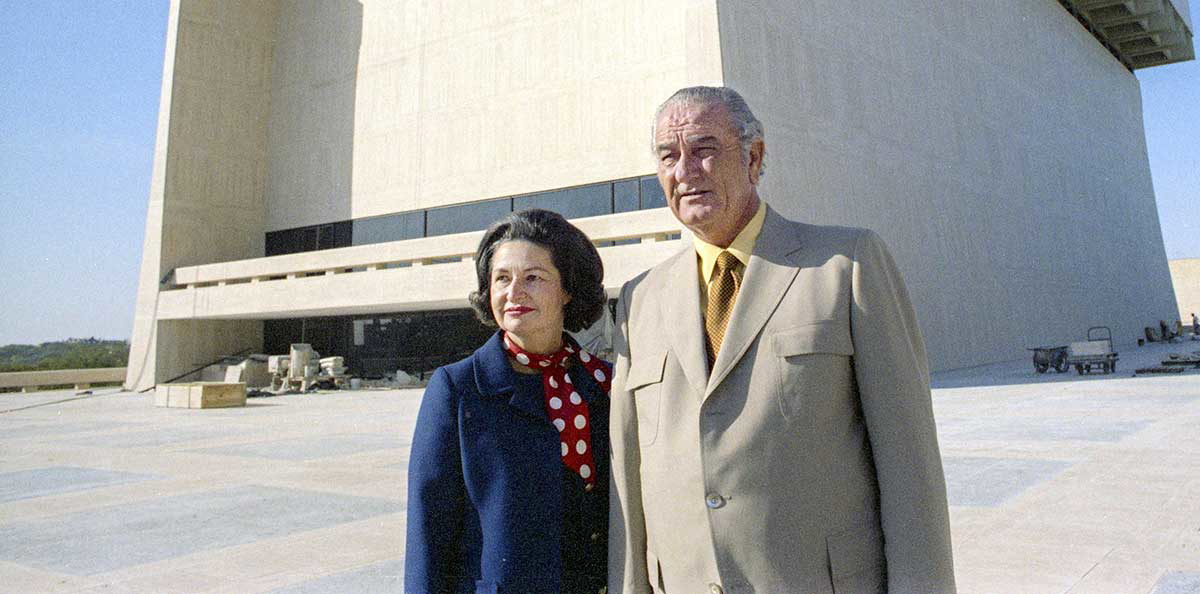 lady bird with lyndon johnson photo