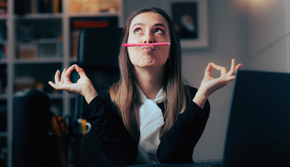 lazy woman procrastinating