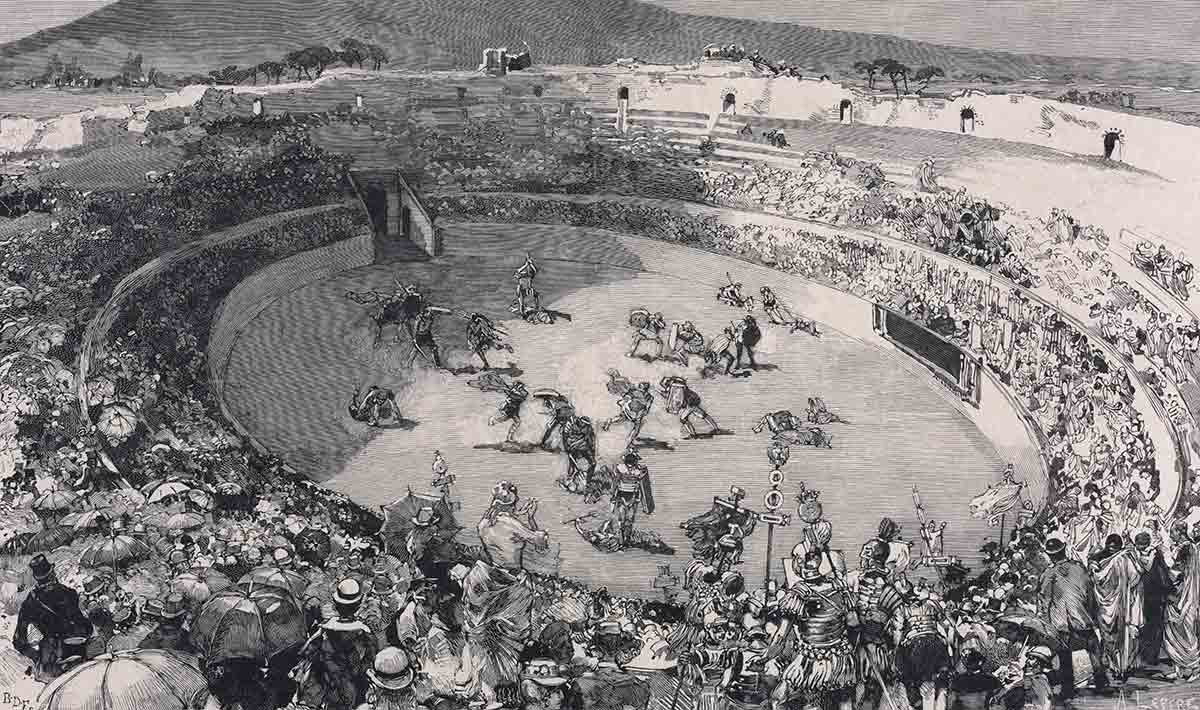 lepere italy the festival of pompei circus of gladiators print