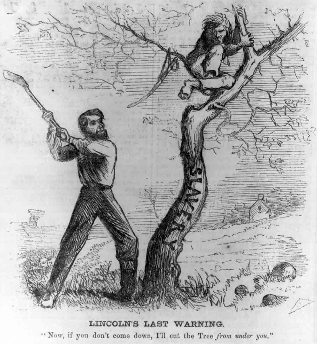 lincoln chopping slavery tree