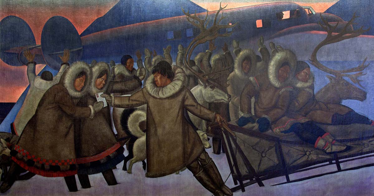 mail service in arctic inuit art
