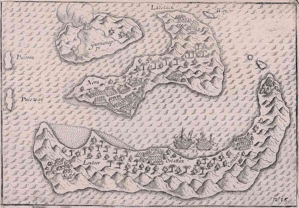 map of the banda islands 1599