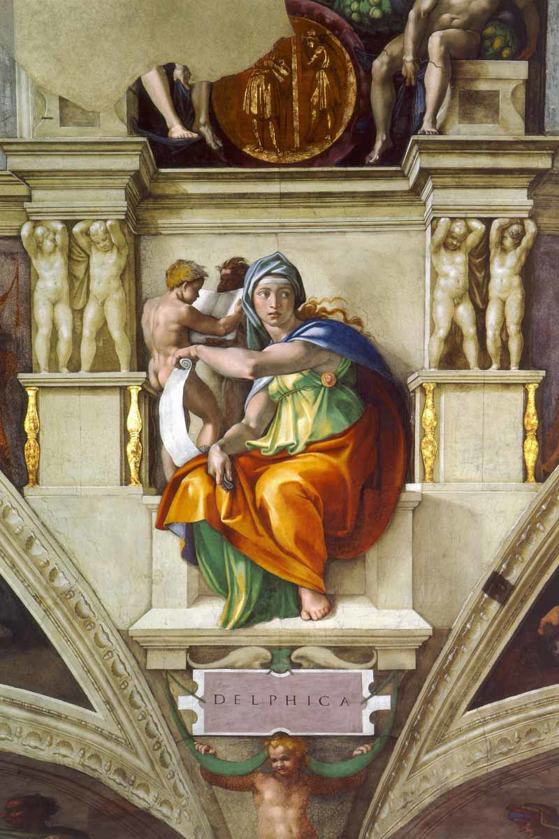michelangelo delphic sibyl painting