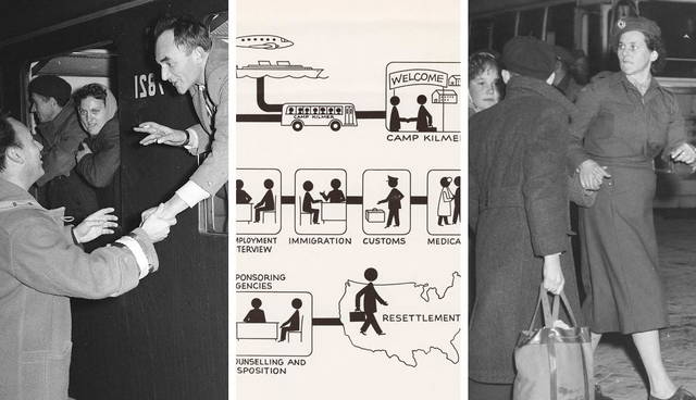 Hungarian refugees arriving and resettling 1956