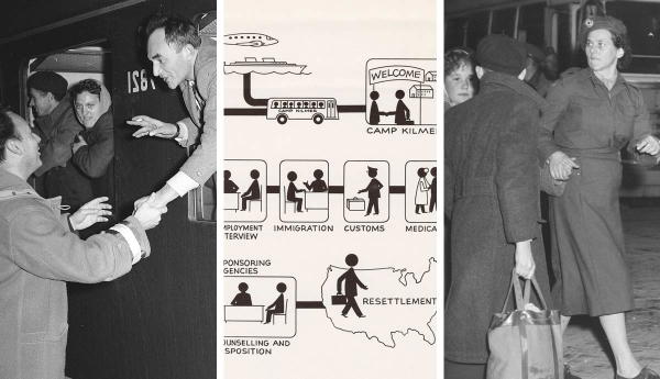 Hungarian refugees arriving and resettling 1956