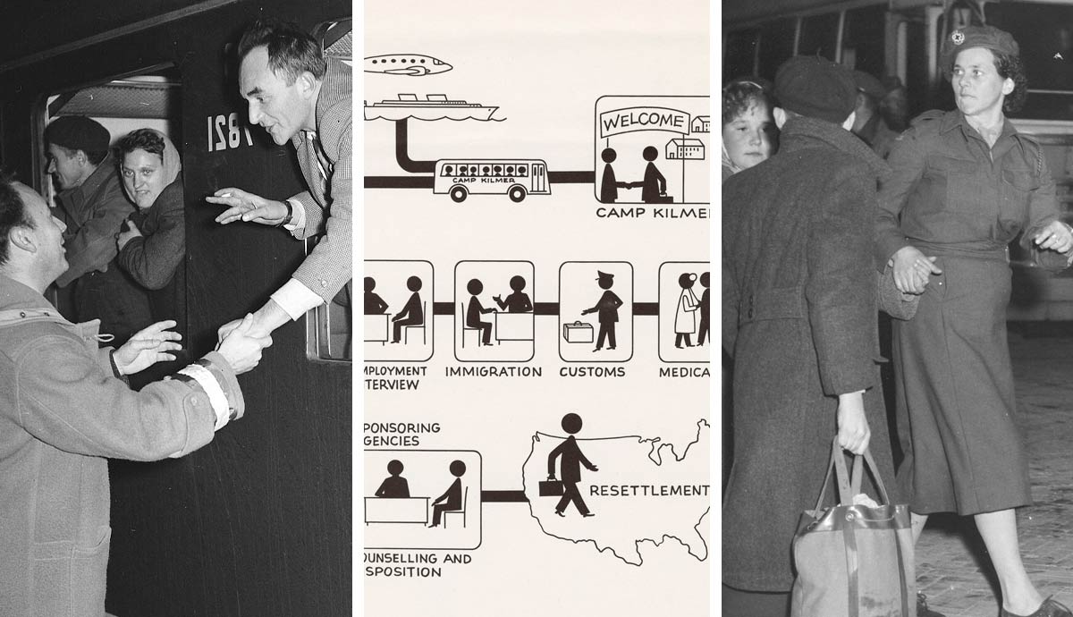 Hungarian refugees arriving and resettling 1956