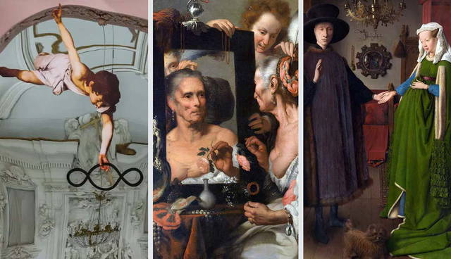 Juxtaposed artworks exploring mirrors