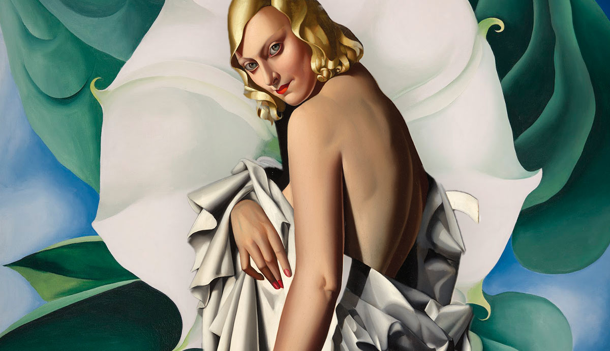 lempicka marjorie painting and okeeffe flower painting