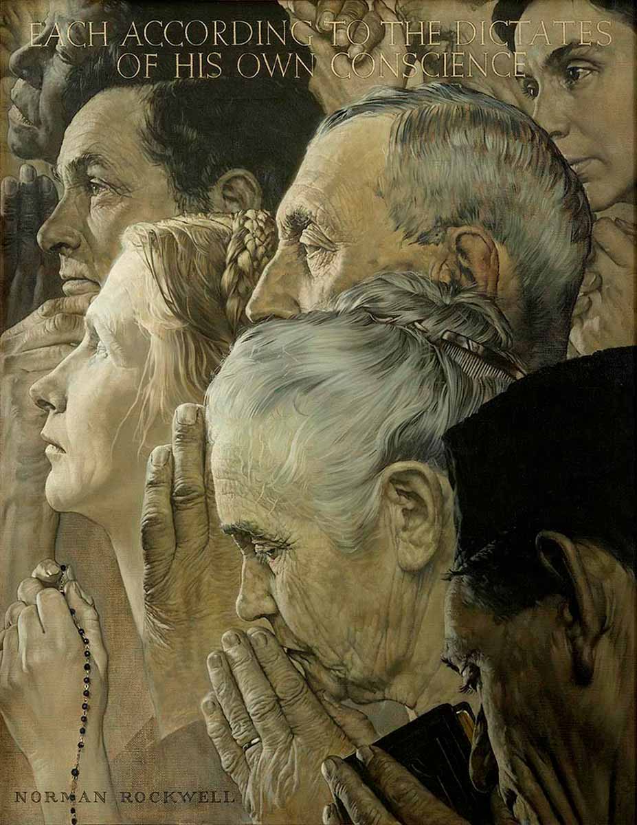 norman rockwell freedom of worship painting