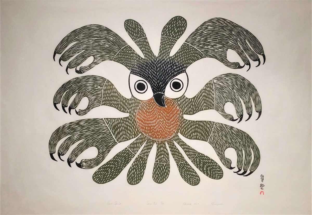 owl spirit staring inuit art