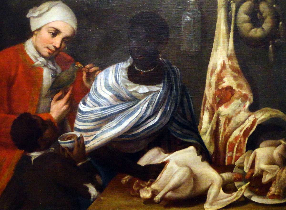 painting of spaniard and black woman