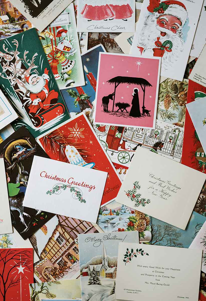 pile of christmas cards