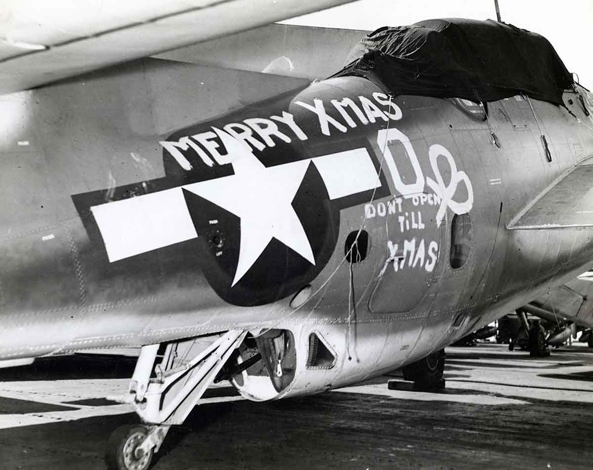 plane wwii christmas label