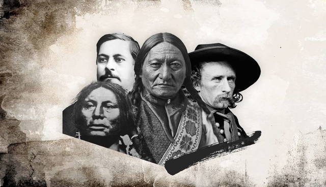 Collage of historical portraits from American frontier era