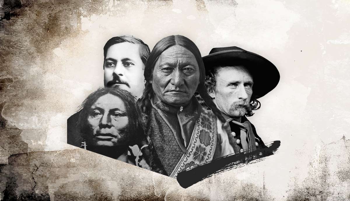 Collage of historical portraits from American frontier era
