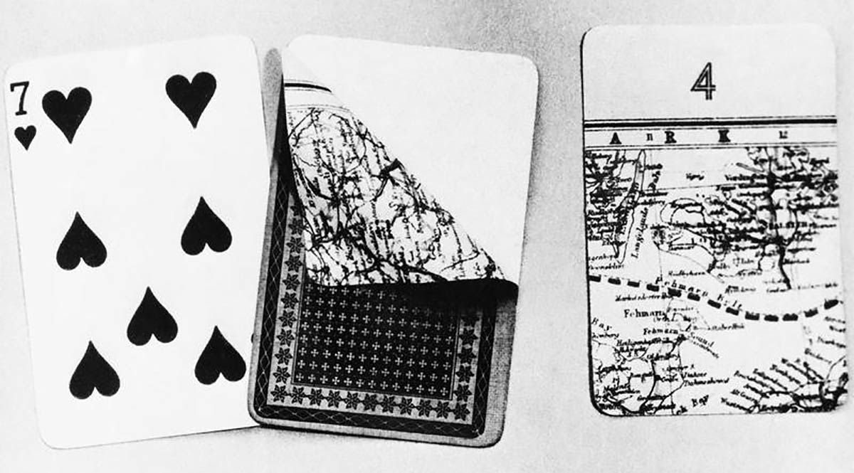 playing cards secret maps Germany christmas wwii