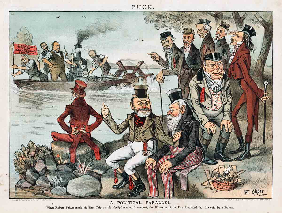 political parallel statement responsibility puck political caroon