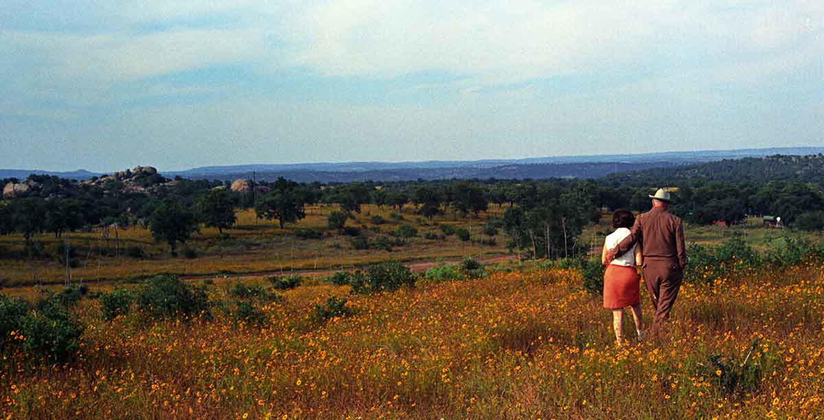 president johnson in field photo
