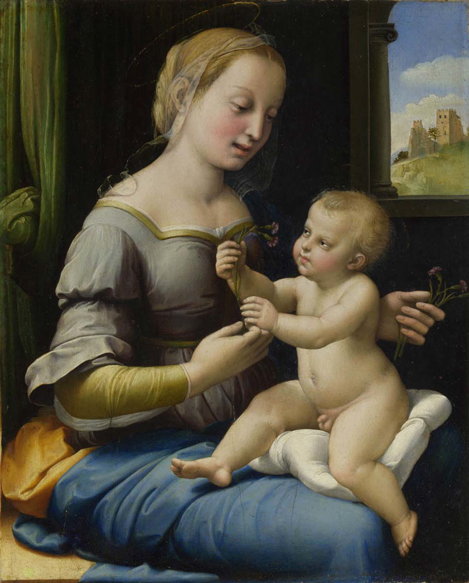 raphael madonna of pinks painting