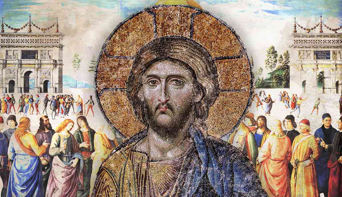 Christ Pantocrator and Renaissance biblical scenes