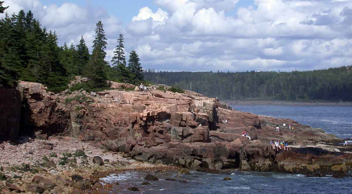 rocky maine coastal beach