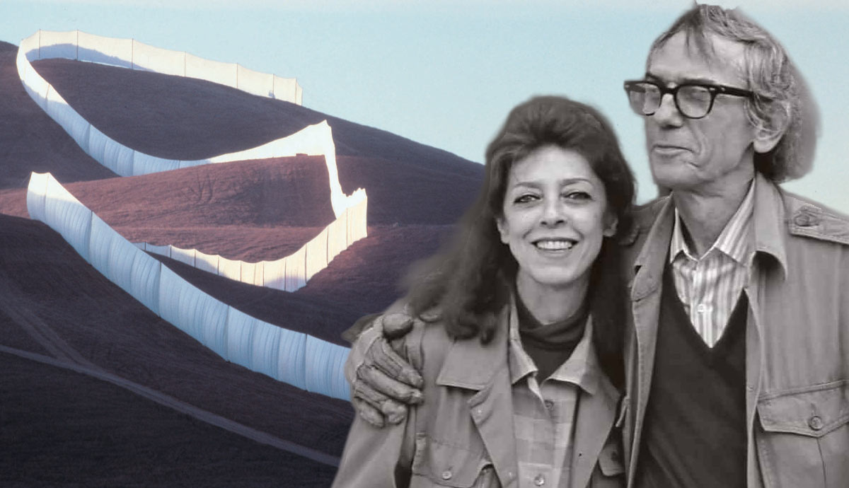 Christo and Jeanne Claude with Running Fence