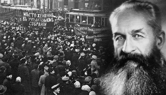 Crowd protest with Provisional Government Leader Prince Georgy Lvov