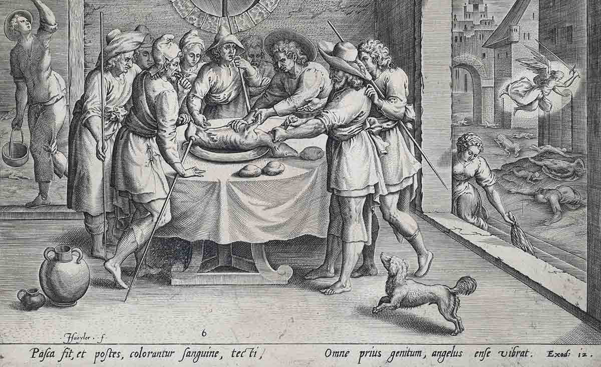 sadeler i preparation for the passover engraving
