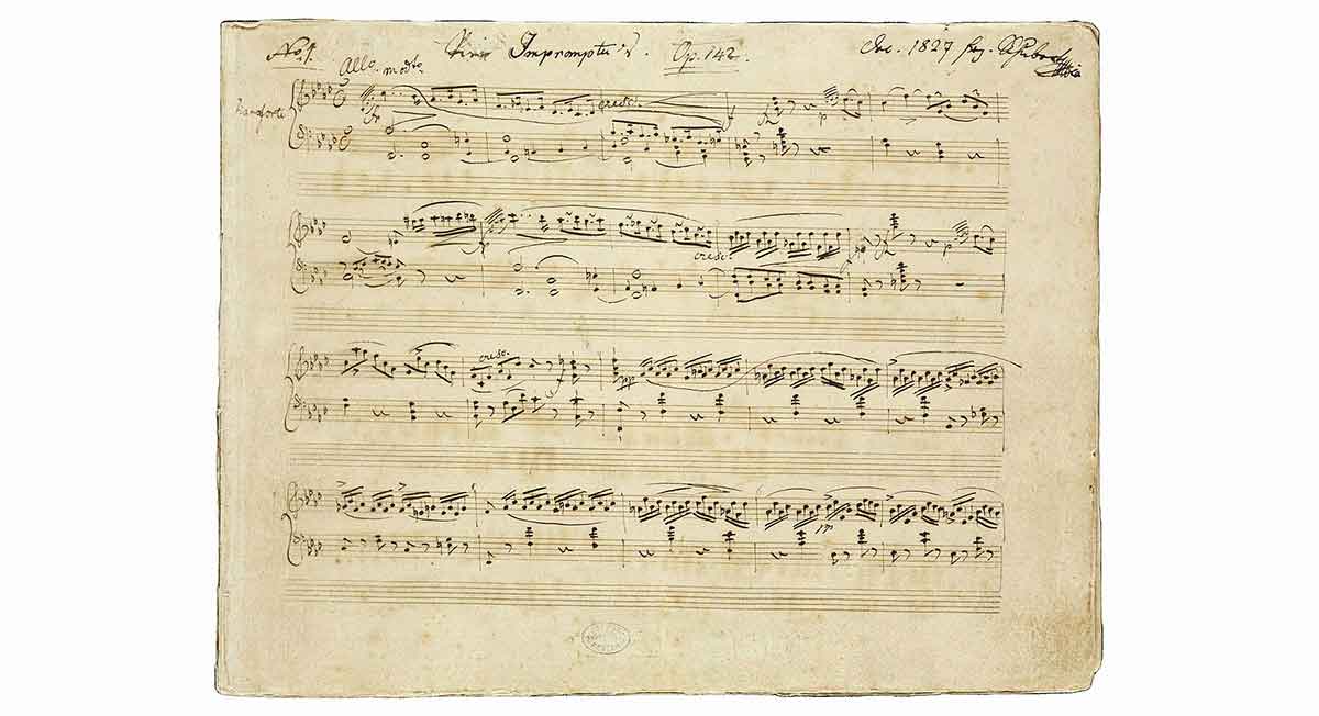 scgubert impormptu op142 holograph score franz schubert