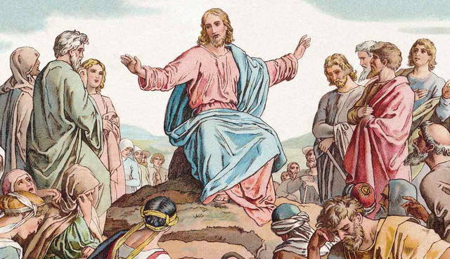 Jesus teaching the Sermon on the Mount