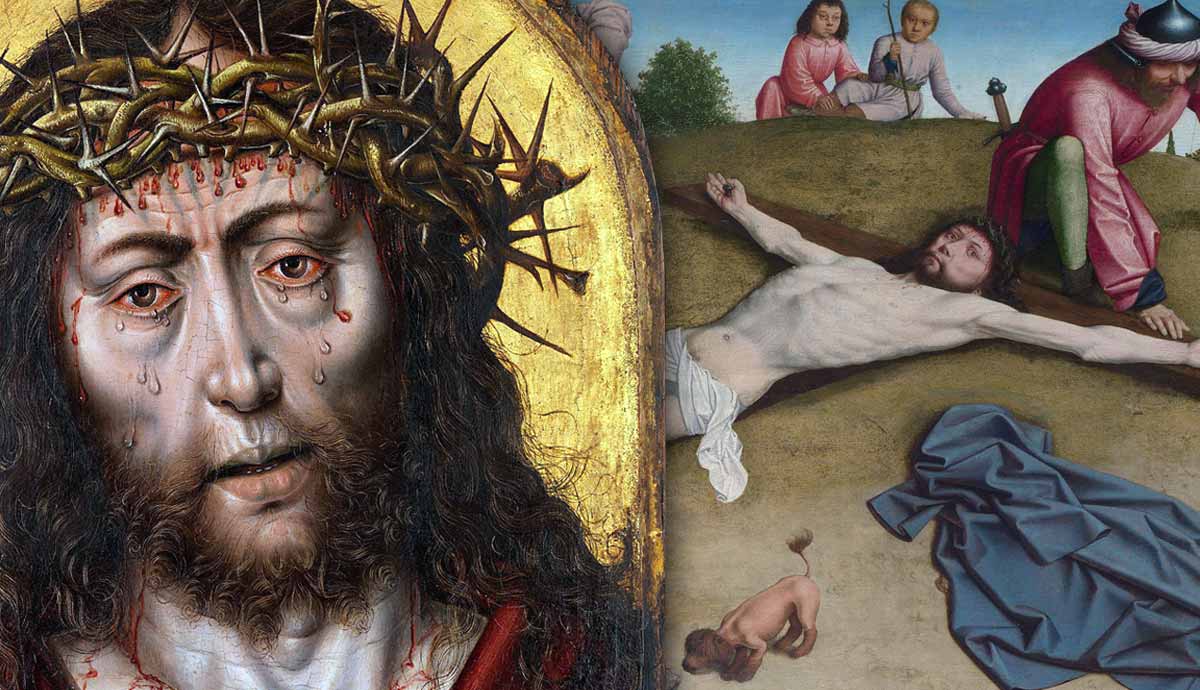 Christ crowned with thorns and crucified