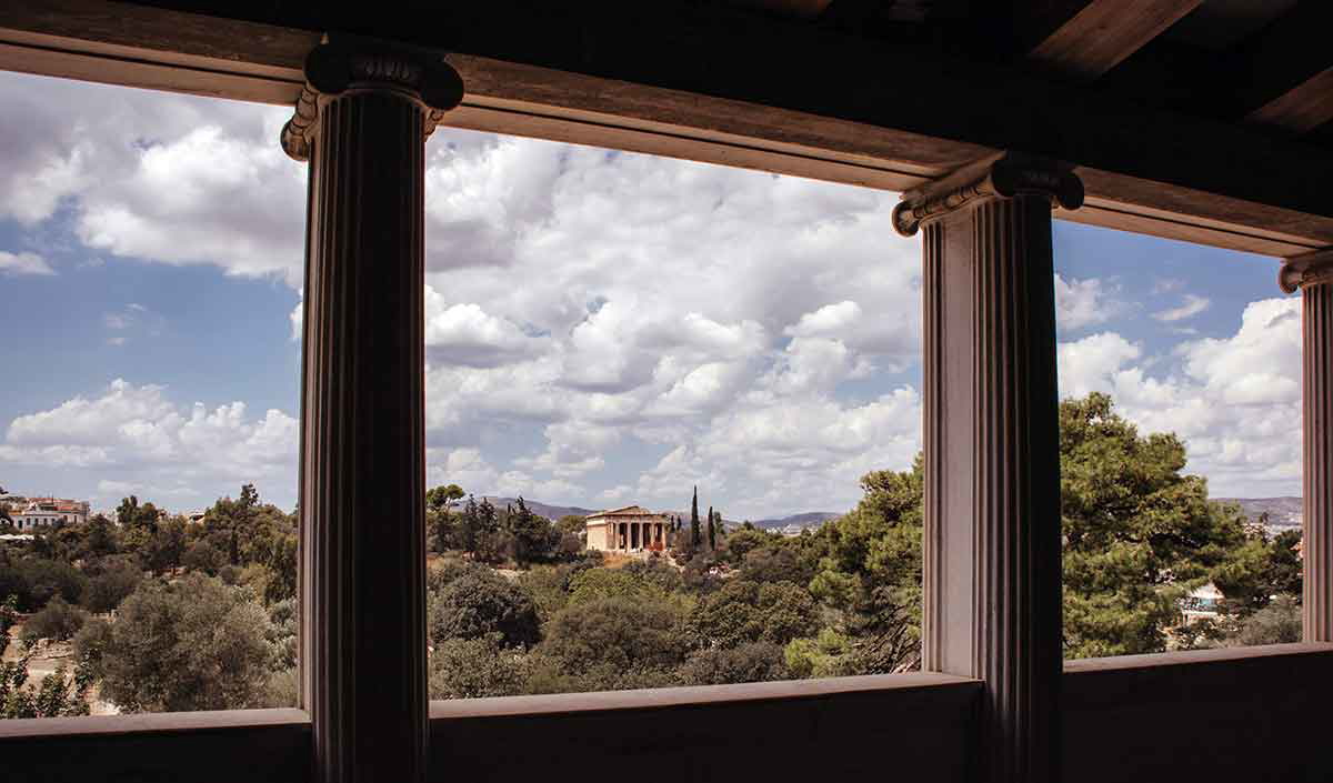 temple of hephaestus from afar