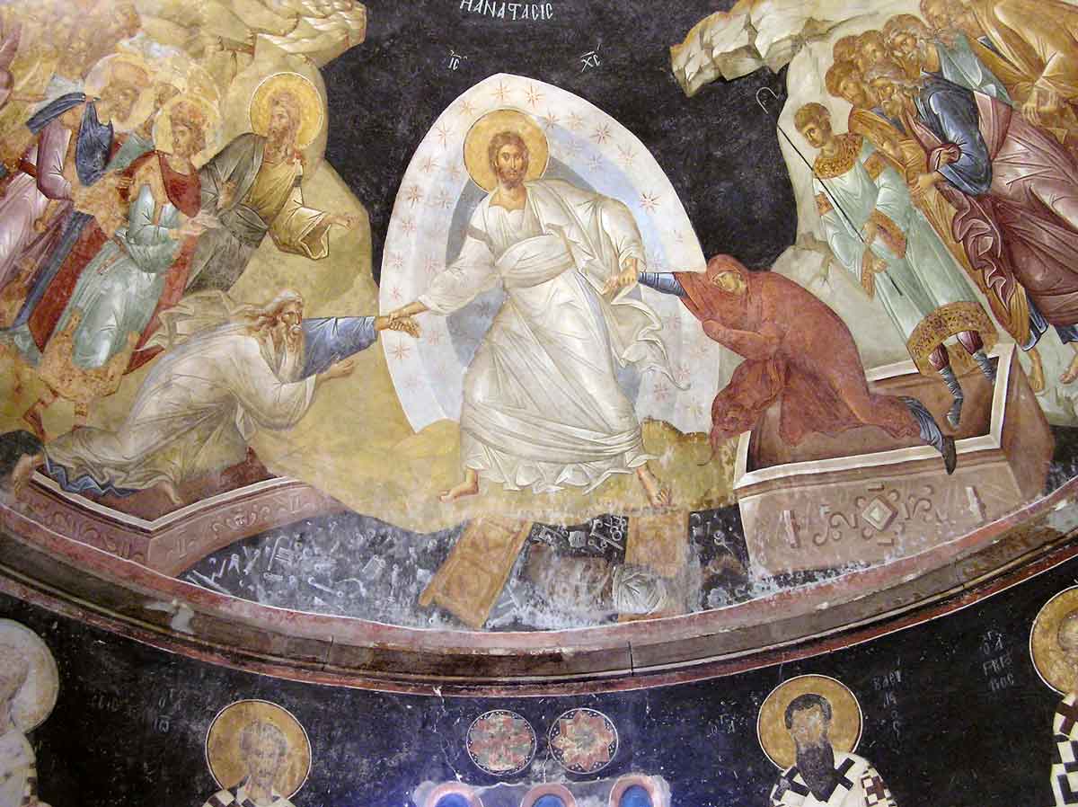 unknown anastasis harrowing of hell and resurrection fresco