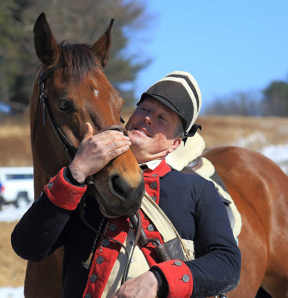 valley forge reenactor with horse