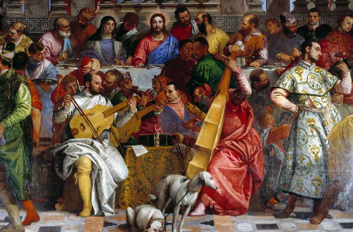 veronese wedding at cana detail musicians
