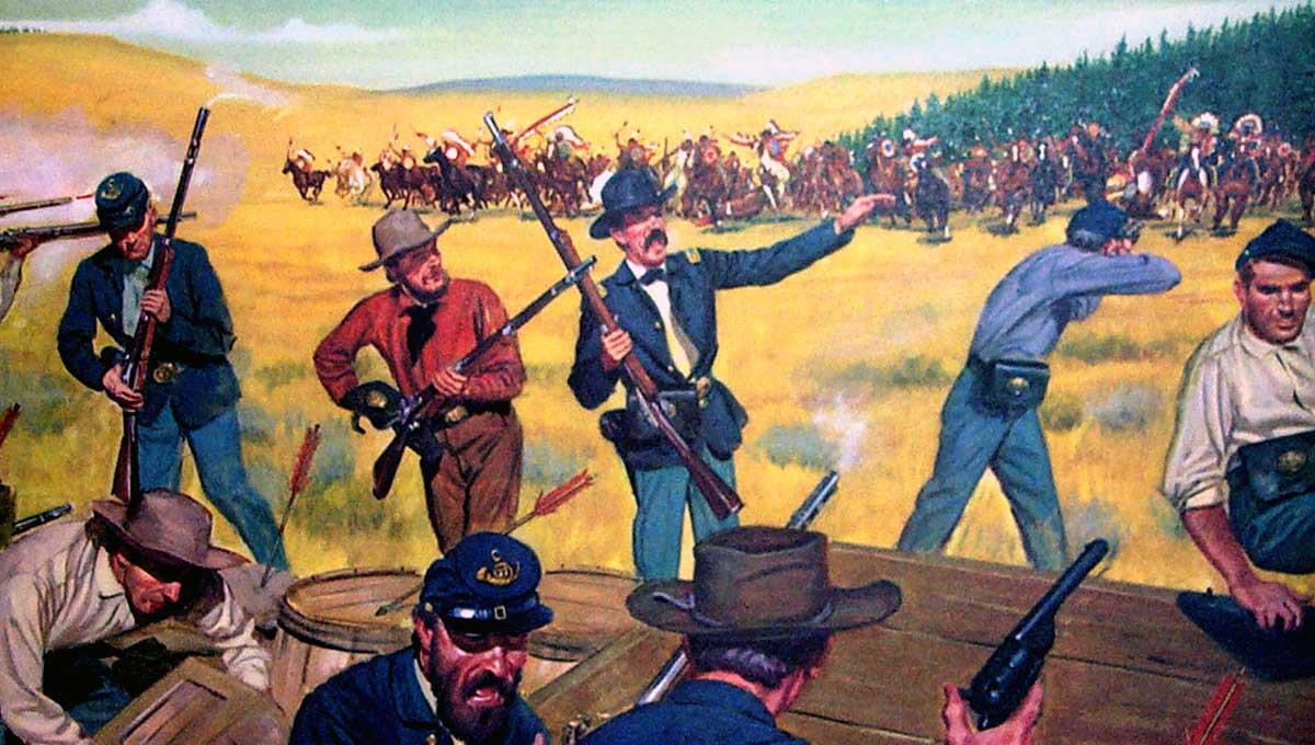 wagon box fight painting