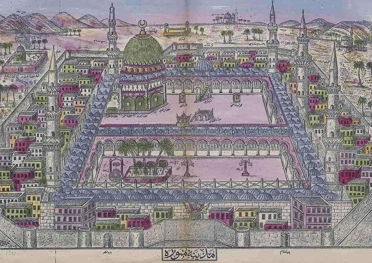 Ottoman Turkish lithograph Medina