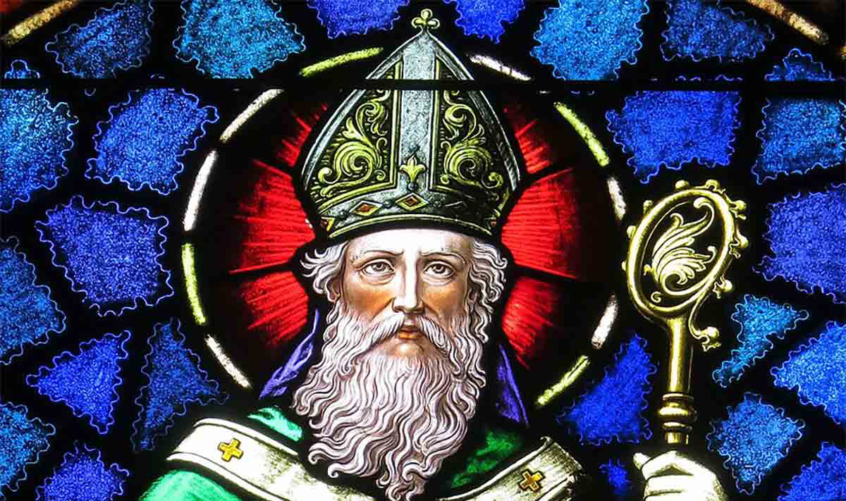 St Patrick modern stained glass