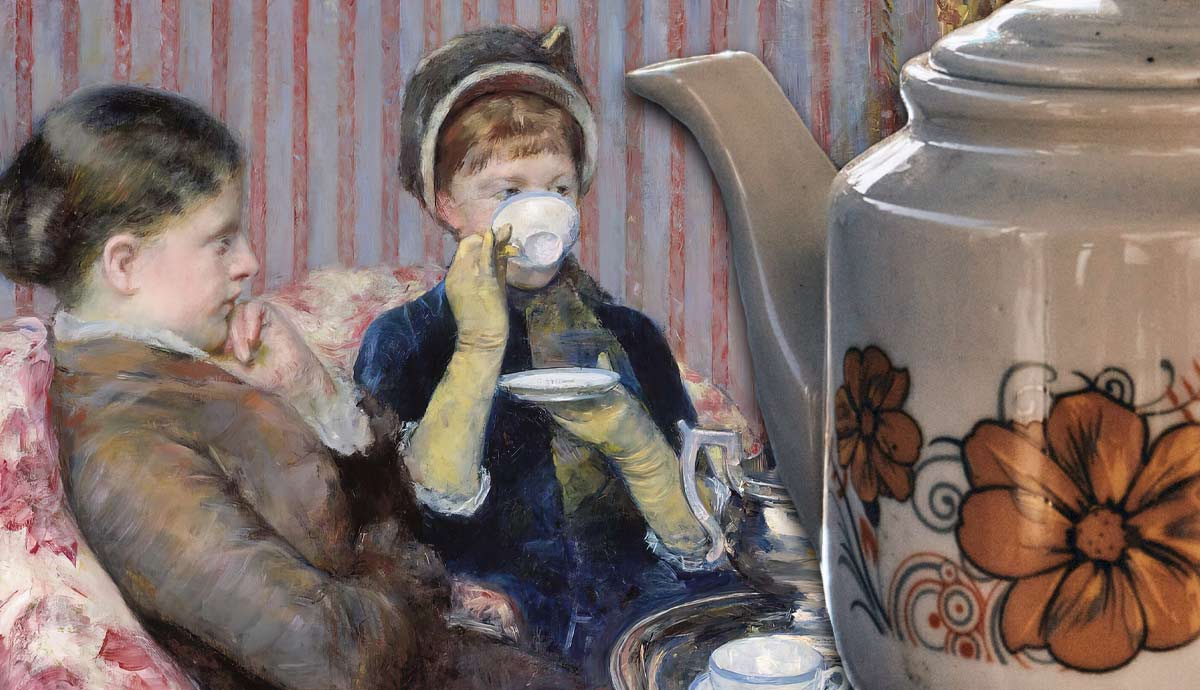 Mary Cassatt tea scene with teapot
