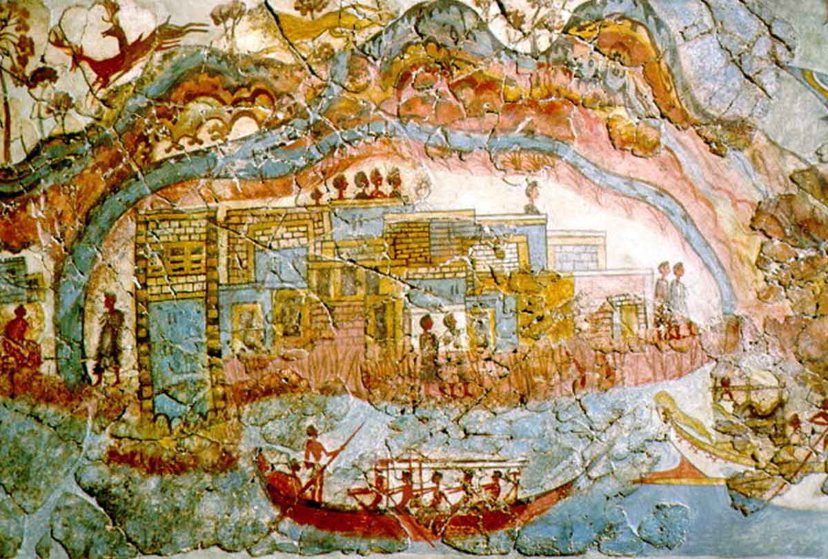 akrotiri santorini minoan town public domain