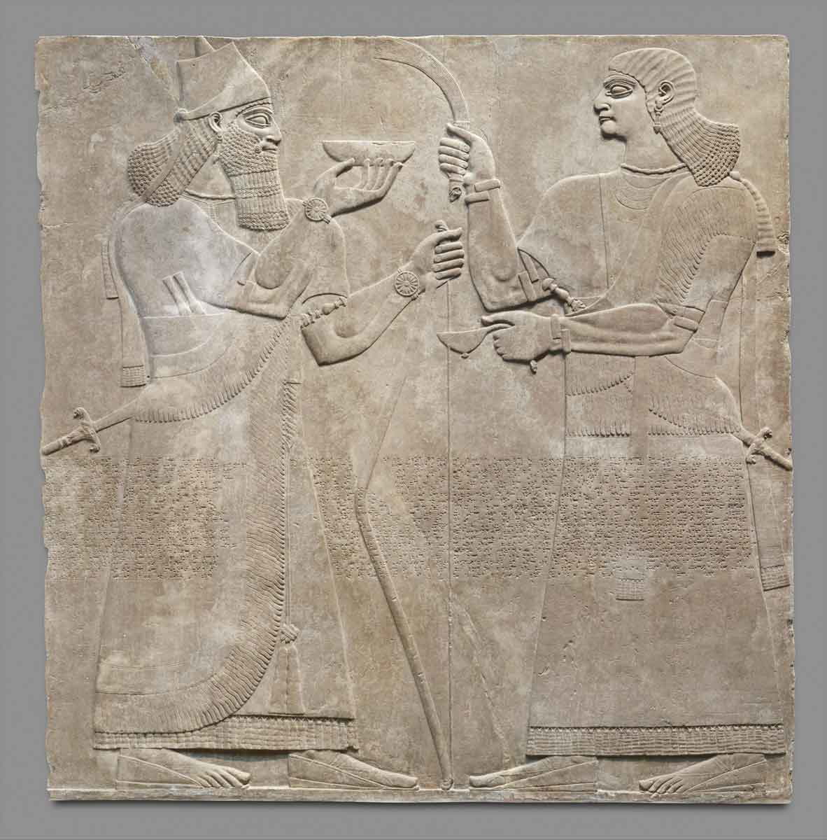 assyrian king attendant relief