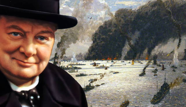 Churchill portrait and Dunkirk evacuation