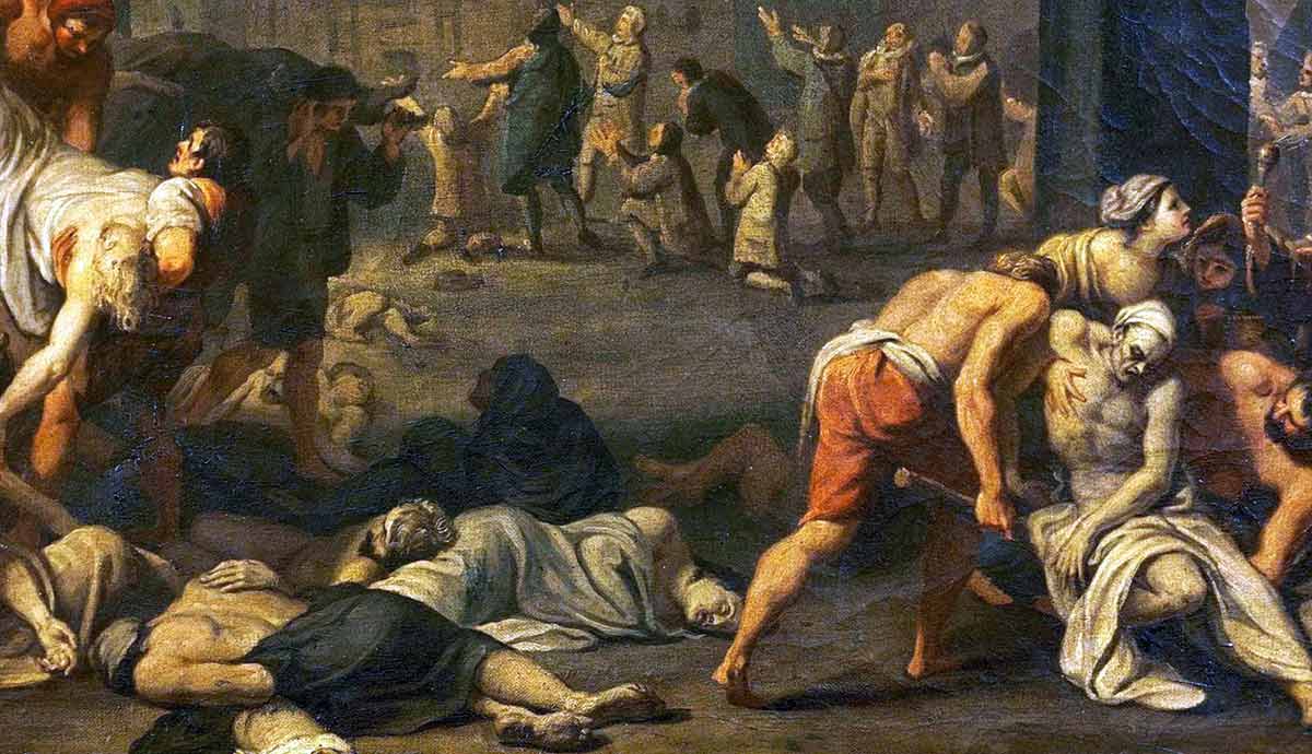 black death plague rome painting
