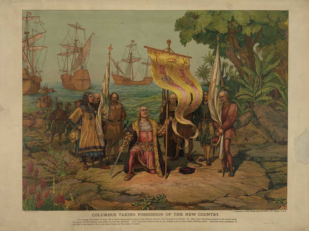 christopher columbus painting claiming land