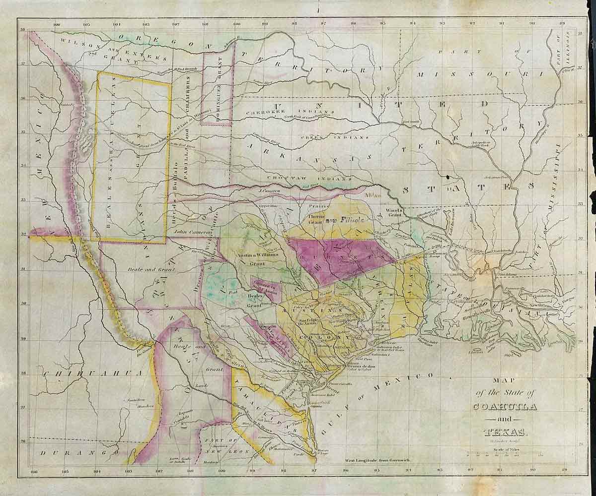 coahuila y texas map 1833