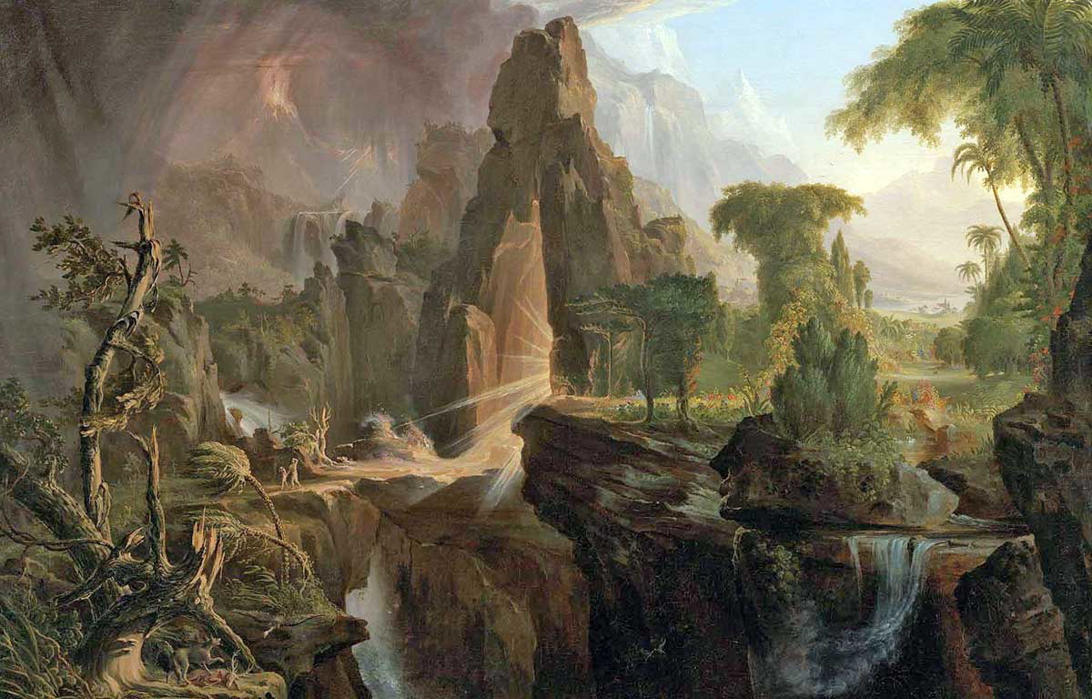 cole expulsion from the garden of eden painting