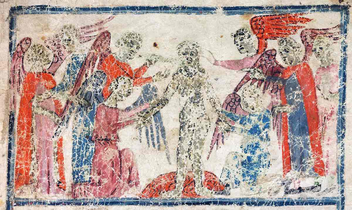 creation of adam sister haggadah painting